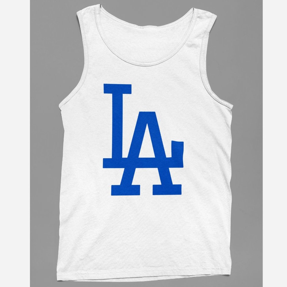 NEW Los Angeles Dodgers LA Logo Tank Top WHITE